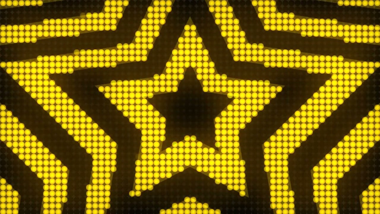 4K 1 Hour Yellow Star Tunnel Y2K Colorful Aesthetic LED Lights Background Video Screensaver