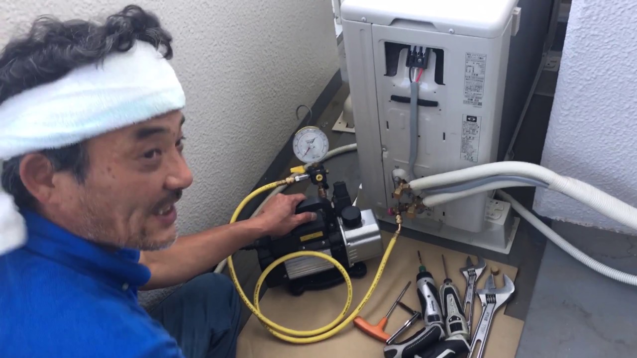 ルームエアコン真空引きのこつ　コントロールバルブを外すタイミング