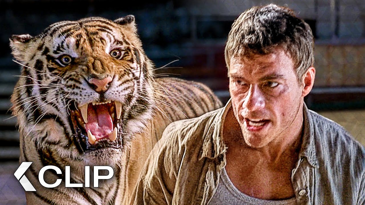 Jean-Claude Van Damme FIGHTS a Tiger in a Deadly Minefield - DOUBLE TEAM Clip