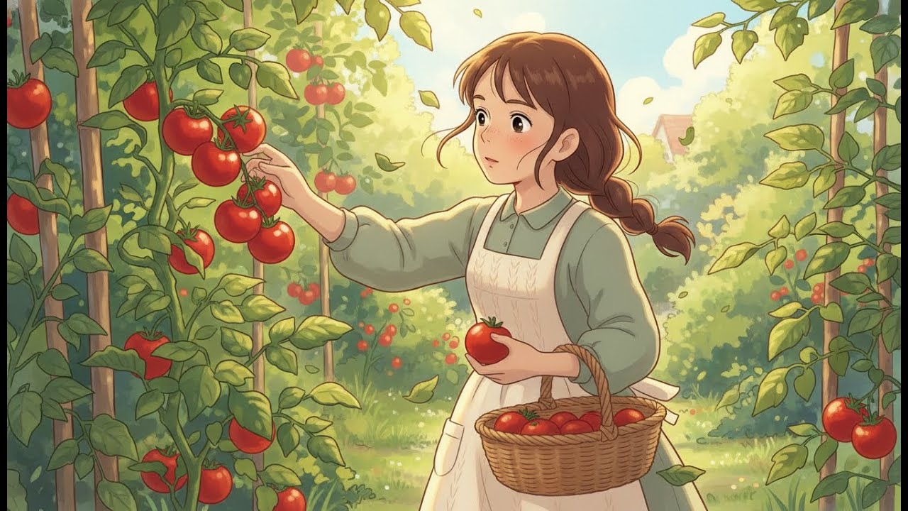 Harvest Evening: Cozy Ghibli-Style Slow-Life | Garden Picking & Hearth Cooking 🍂✨