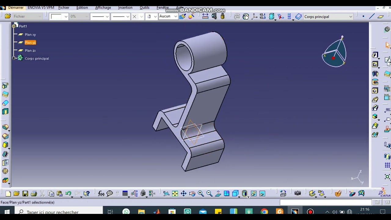 Video N&deg;14 CATIA V5 : Conception d&rsquo;une pi&egrave;ce avec raidisseur [TUTO]