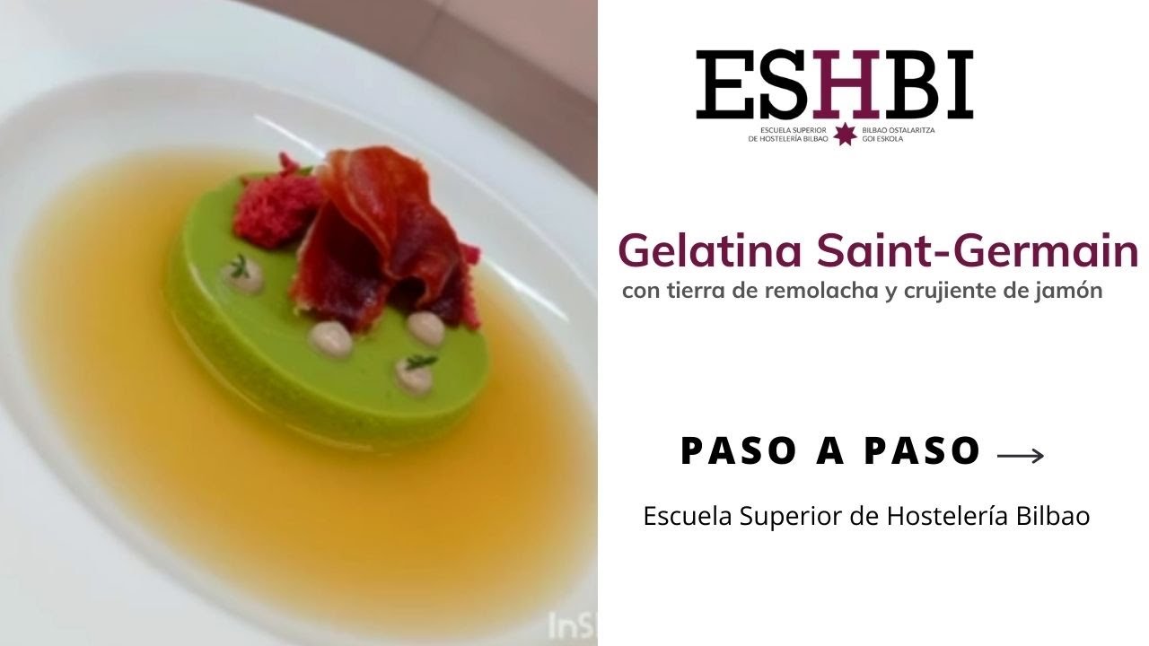 [RECETA] Gelatina Saint-Germain con tierra de remolacha y crujiente de jamón.