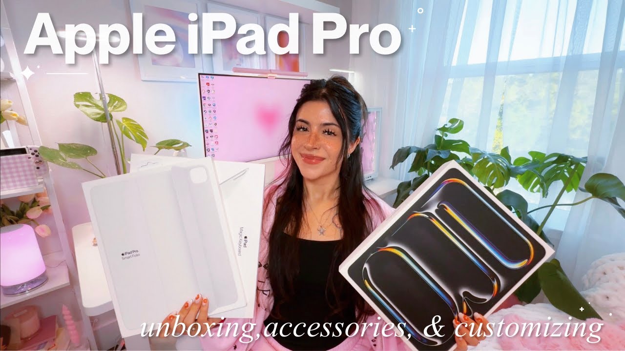 НОВЫЙ iPad Pro M4 | Apple Pencil Pro, эстетическая распаковка, аксессуары и настройка ⊹ ࣪ ˖