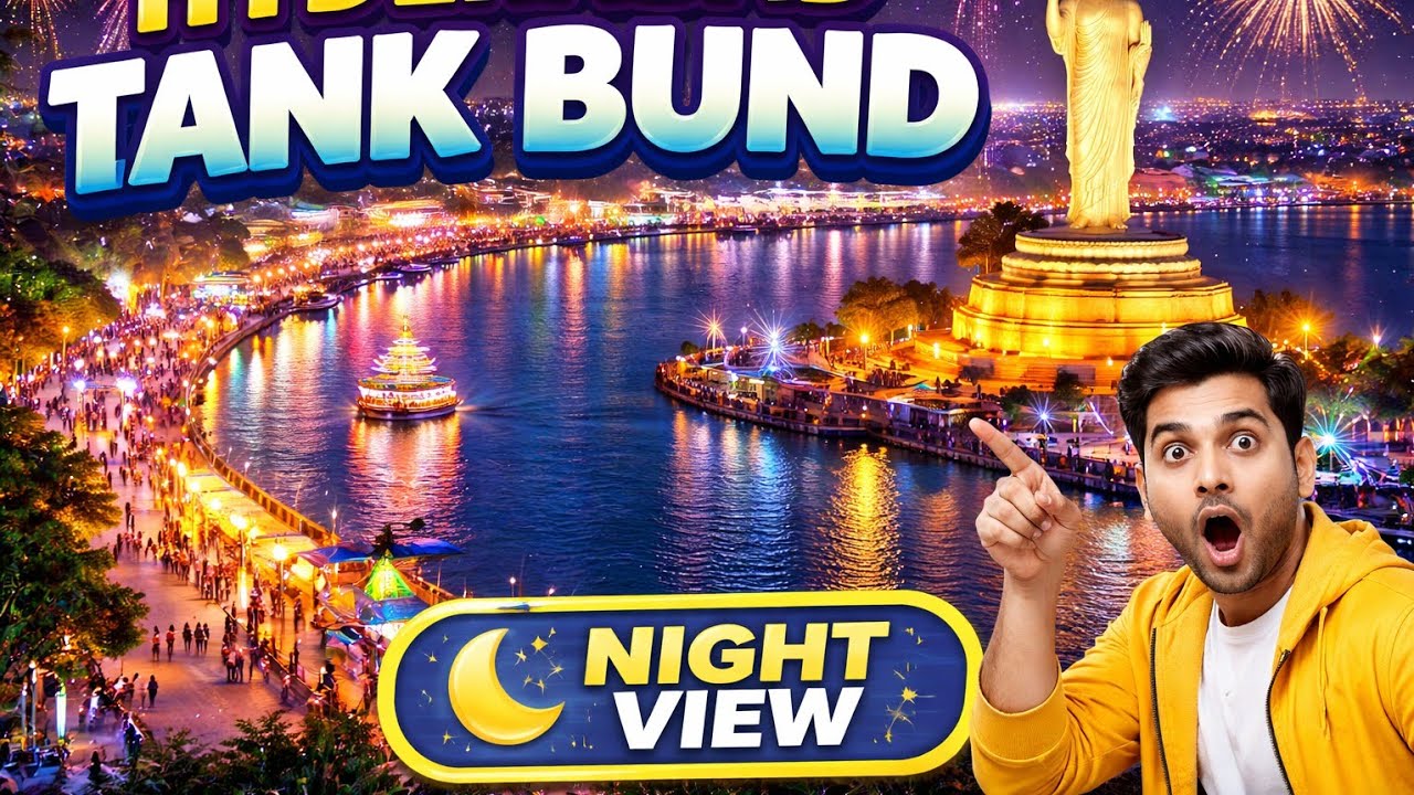  HYDERABAD TANK BOAND NIGHT VIEW #hyderabad 
