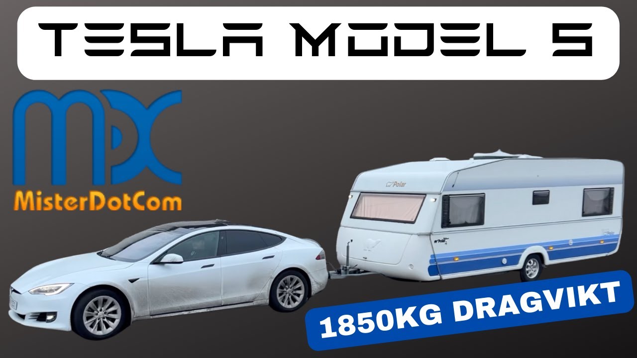 Dragkrok till Tesla Model S, komplett monteringsguide till att dra släpvagn upp till 1850KG