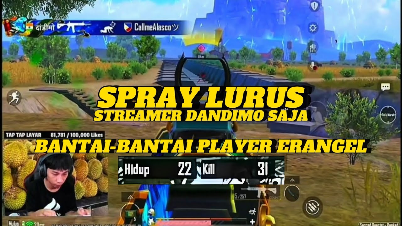 Streamer DandiMo Saja Menggila | Spray Lurus Bantai-Bantai Player Erangel 36 Kill #pubgmobile