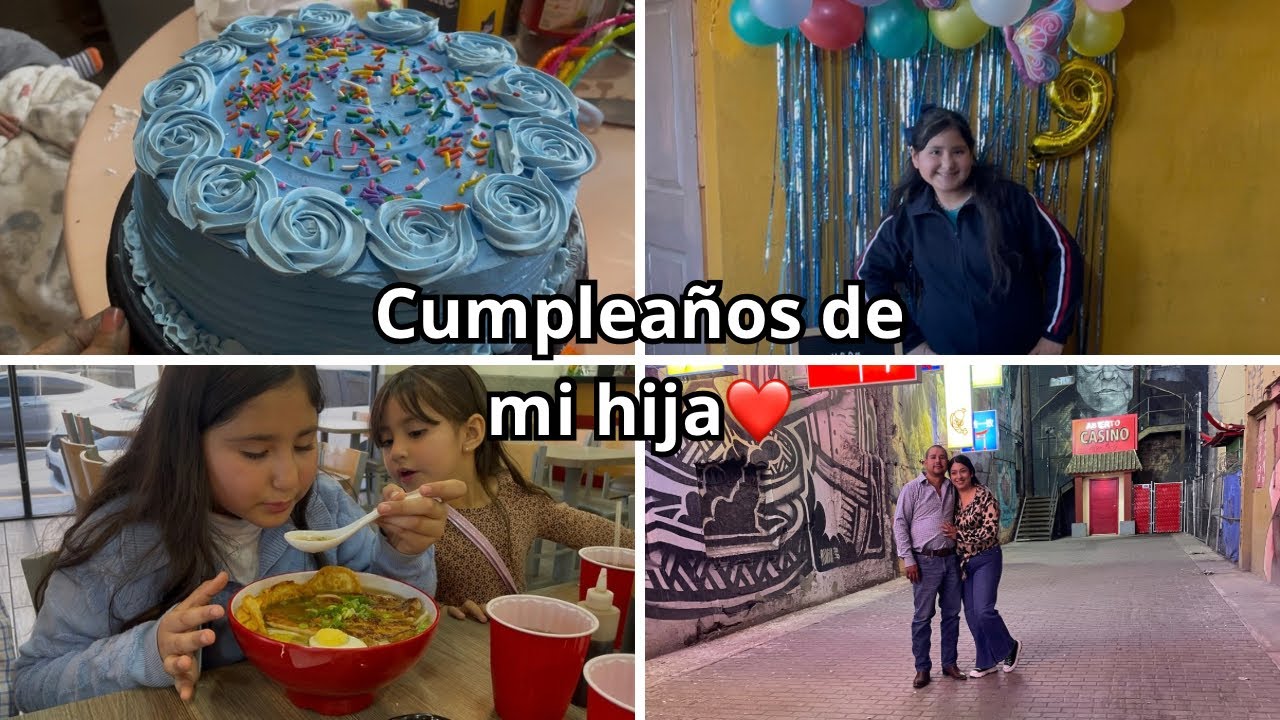 Asi celebramos el CUMPLEAÑOS de mi hija🎂 | le hice su pastel 🍰| comiendo ramen y sushi