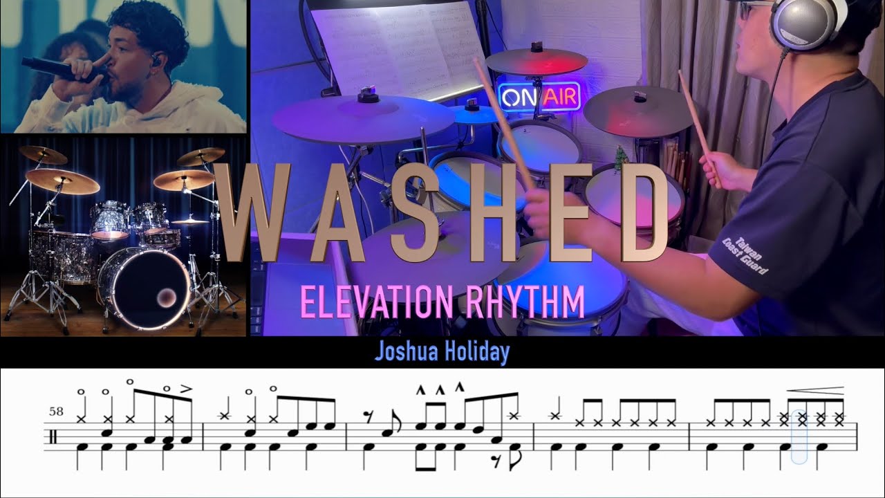 WASHED _ ELEVATION RHYTHM ( Drum Cover \ Sheet \ Score)