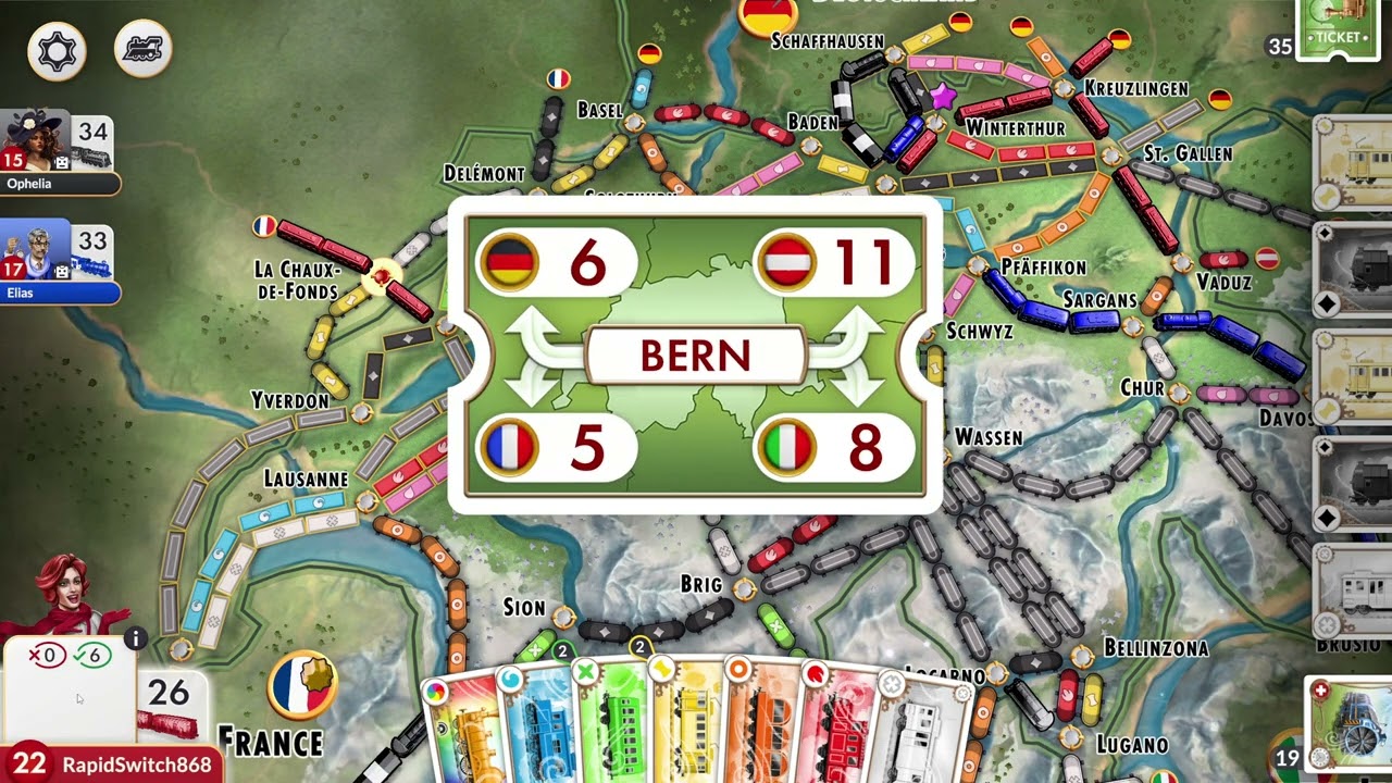 Ticket to ride Switzerland (game 10)