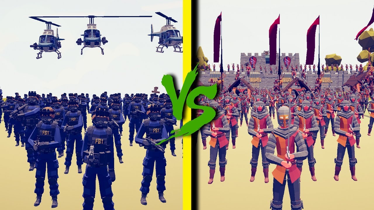 FBI TEAM vs MEDIEVAL FACTION - Totally Accurate Battle Simulator TABS