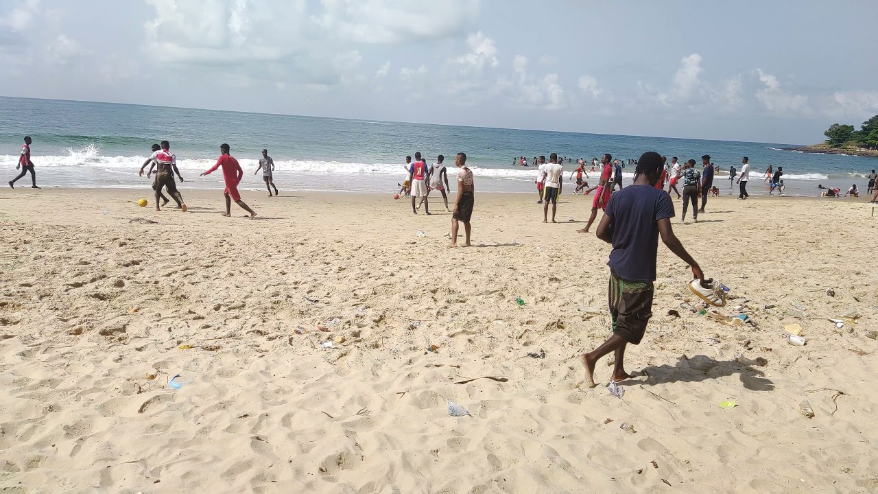 Soccer at Lumley Beach in Freetown, Sierra Leone