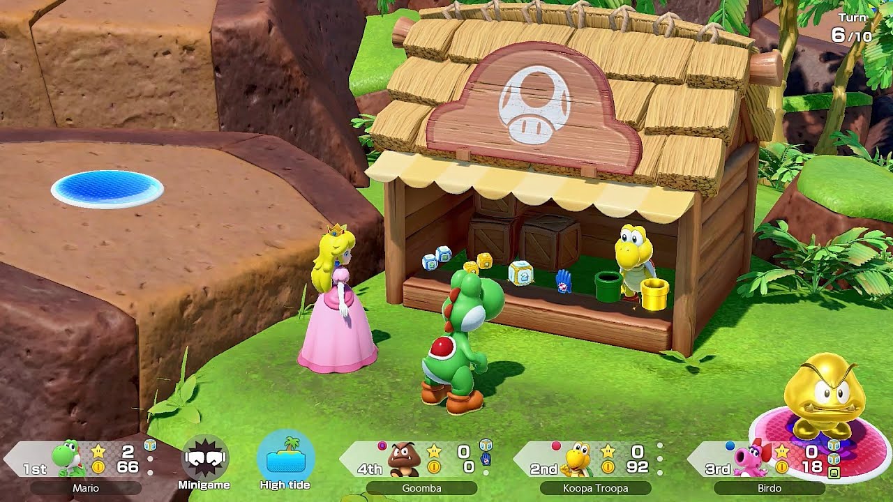 Super Mario Party Jamboree #297 Goomba Lagoon Yoshi vs Goomba vs Koopa Troopa vs Birdo