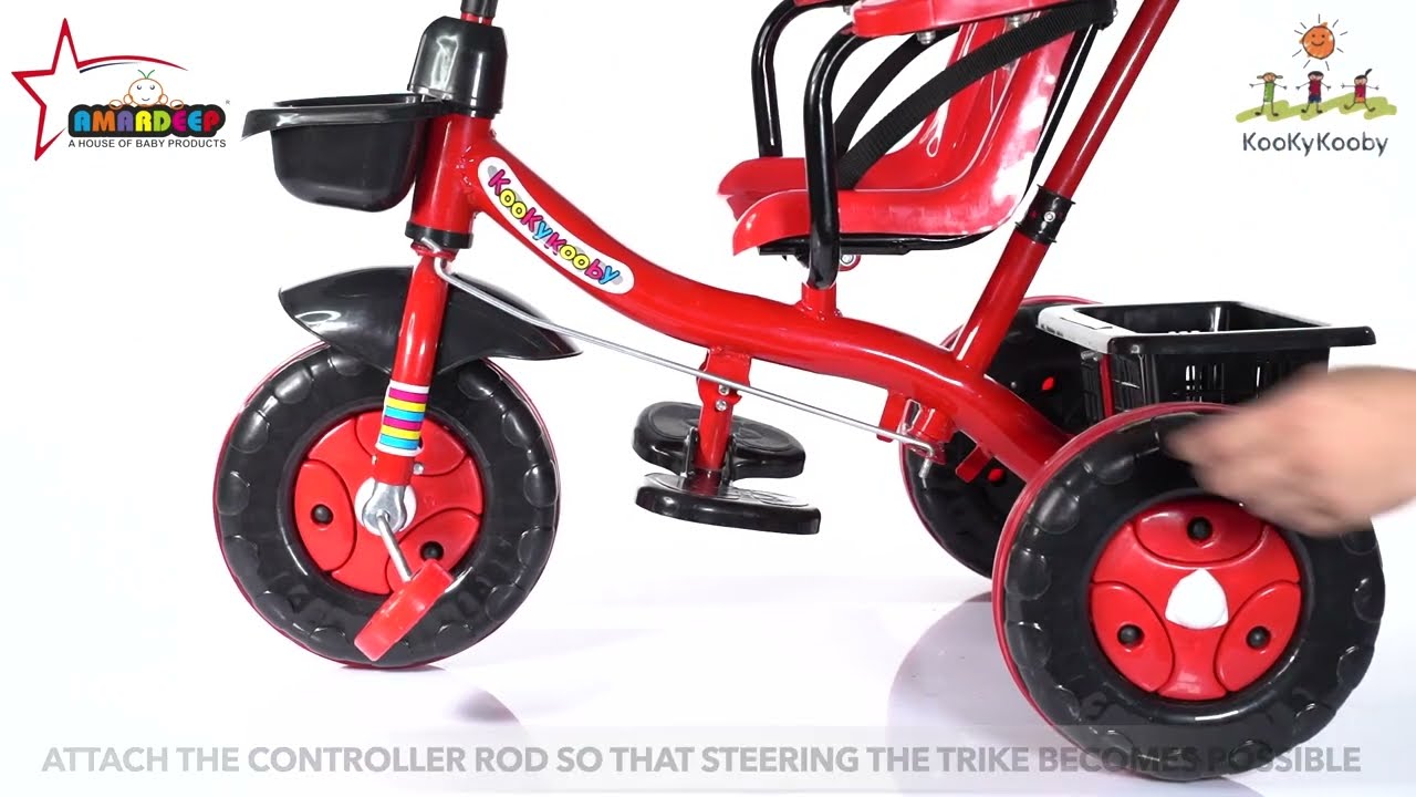 AMARDEEP 2 in 1 Tricycle With Parental Control And Footrest