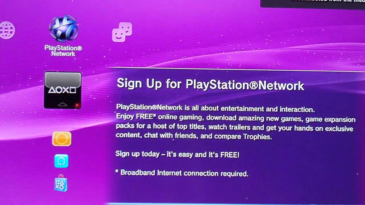 Как подключить PS3 к Интернету и зарегистрироваться в PlayStation Network