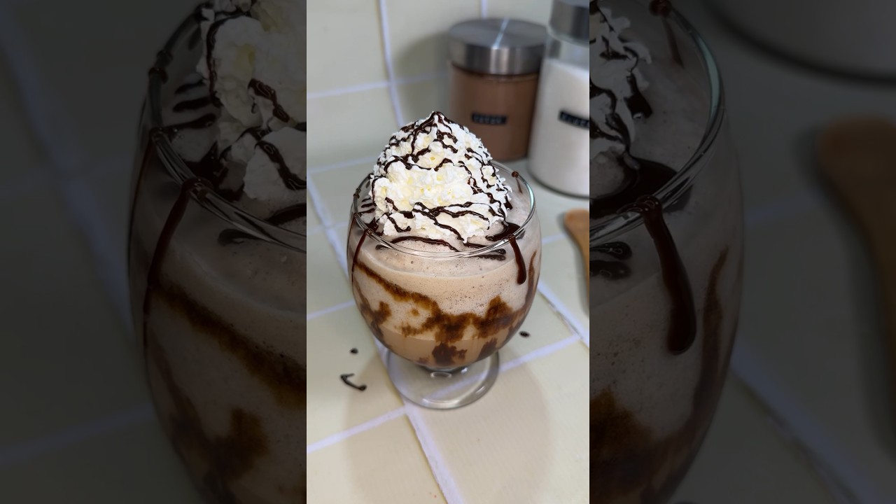 Frapp&eacute; de Caf&eacute; y Chocolate con solo 4 ingredientes ☕️🍫 #receta #postre #cafe #chocolate