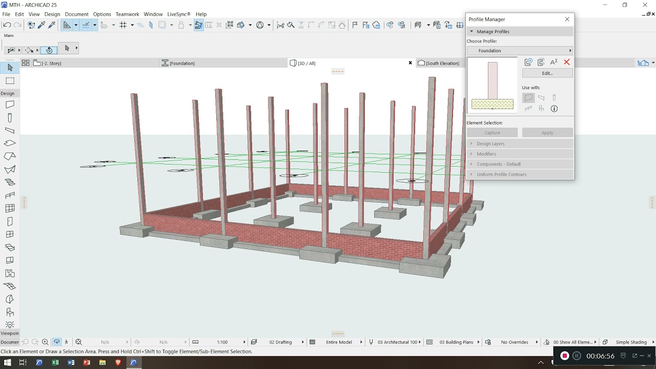 Modern Town House Design in Archicad 25 - The Foundation