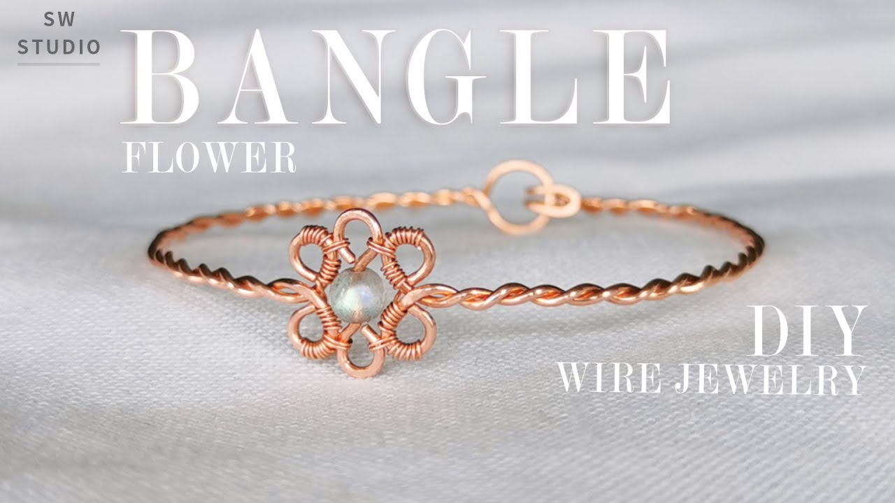 Flower Bangle/Easy Bangle/ Easy Bracelet/Wire Wrap Bracelet Tutorial/How to make