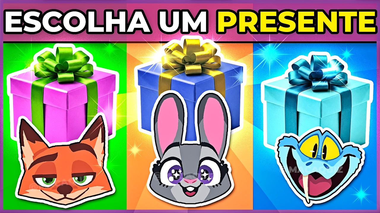 🎁 ESCOLHA SEU PRESENTE DE ZOOTOPIA | Será que você vai ter sorte nas escolhas? #quiz #macaquiz