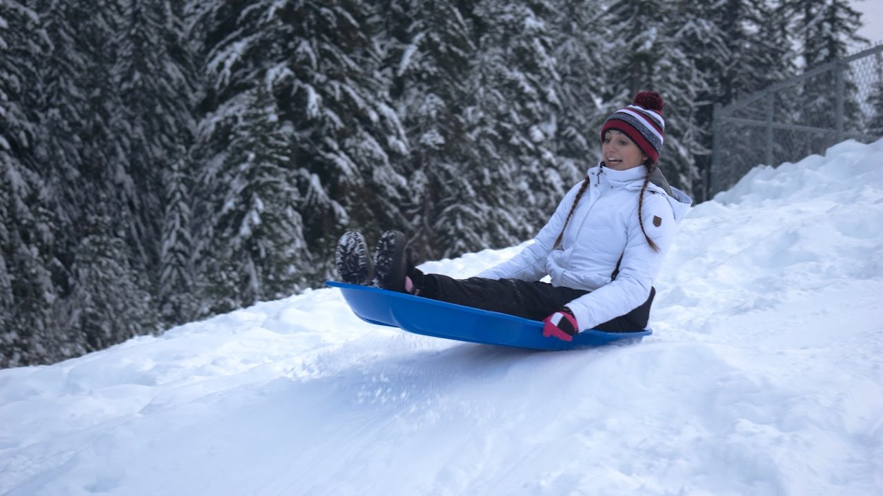 Steep Sledding Hill and Sledding Fails / / GoPro Hero4
