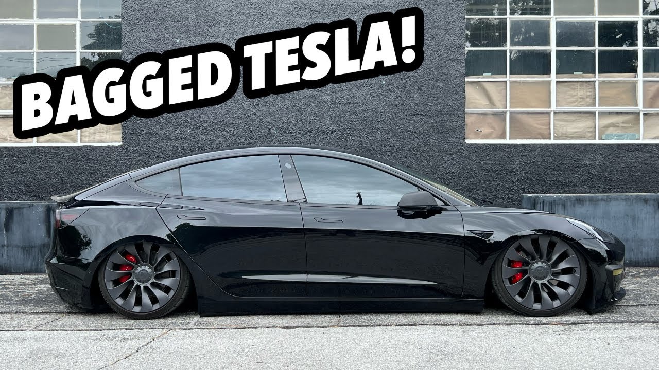 BAGGED TESLA PERFORMANCE MODEL 3! (LAYS BODY!)