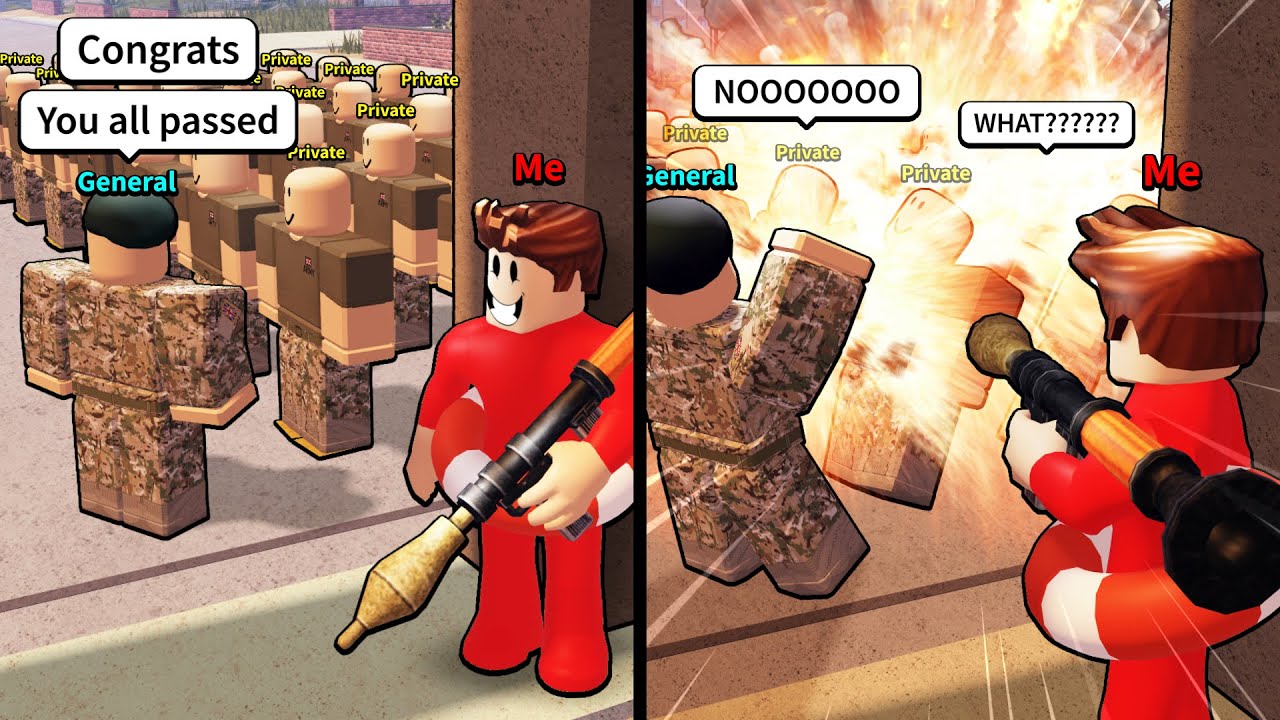 I explode Roblox army roleplayers before they graduate