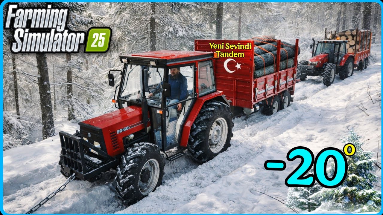 DONDURUCU HAVADA KERESTELİK ODUN GETİRDİK😵‍💫 YENİ SEVİNDİ TANDEM RÖMORK MODUMUZLA ORMANA GİTTİK