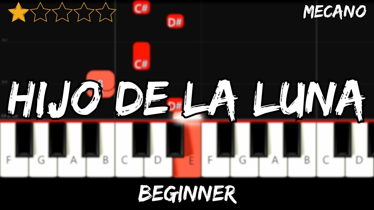Mecano - Hijo de la Luna - Easy Beginner Piano Tutorial - For 1 Hand