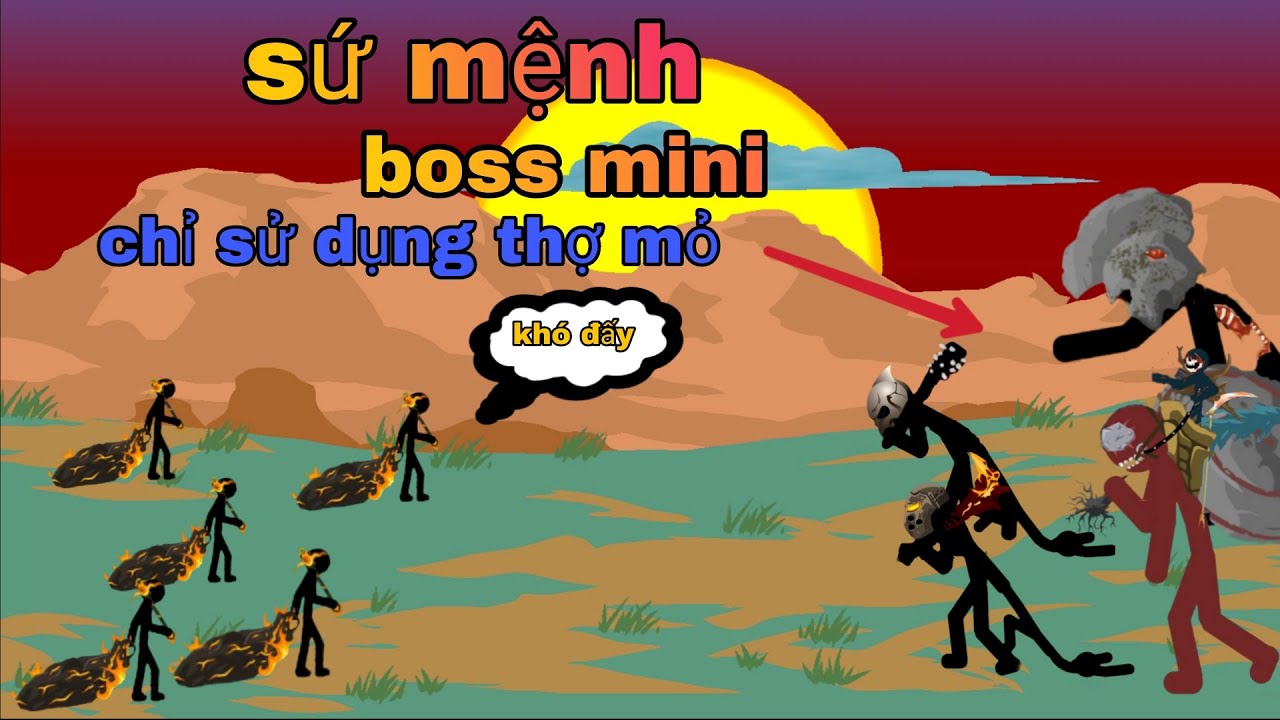Thử thách tiếp theo chơi thợ mỏ skin puroblaze chơi sứ mệnh siêu khó trong stickwar legacy 