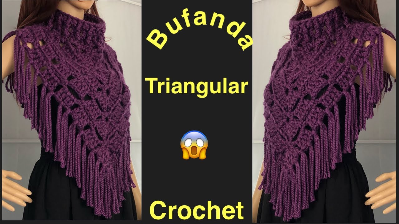 🧣Facil y Bonita Bufanda Triangular *Paso a Paso* 💓