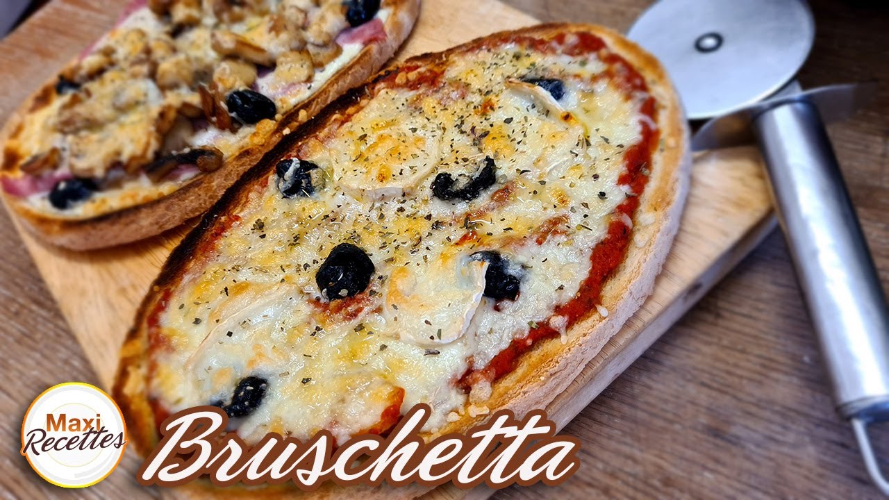 Recette Bruschetta (Champignons, Jambon, Fromage, Tomate)