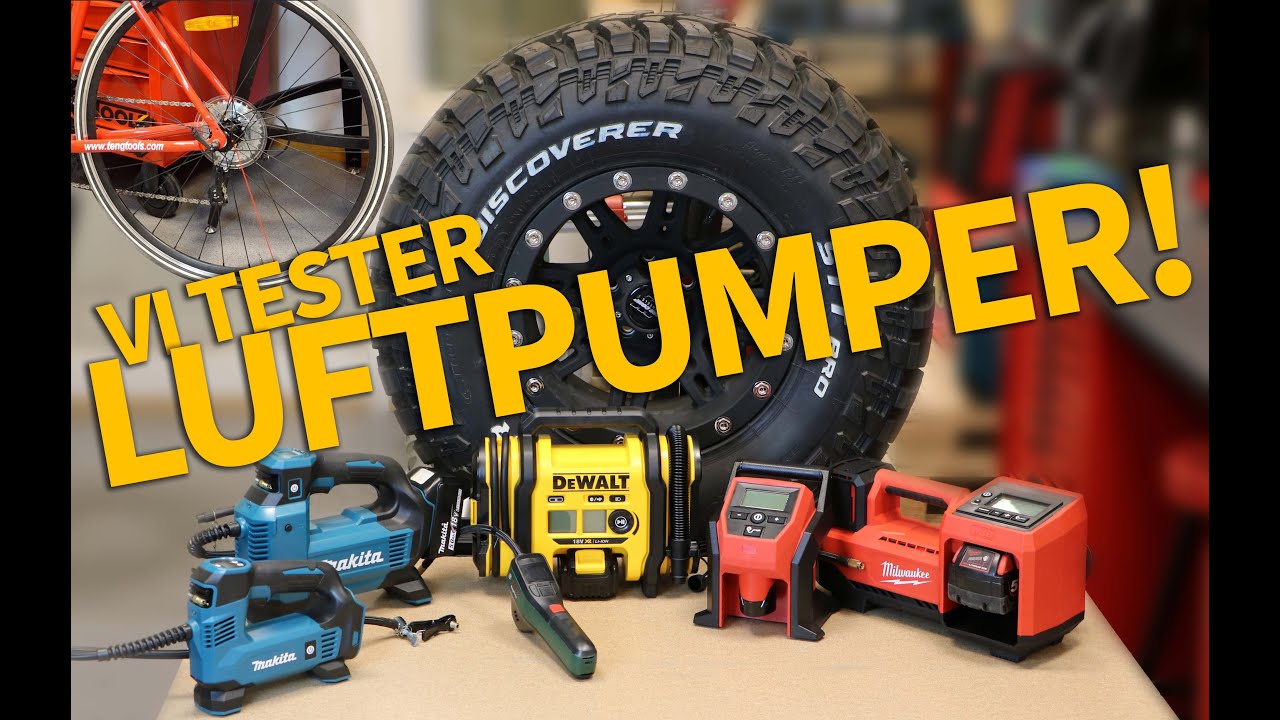 Vi tester batteridrevne LUFTPUMPER! Makita, Dewalt, Milwaukee og Bosch