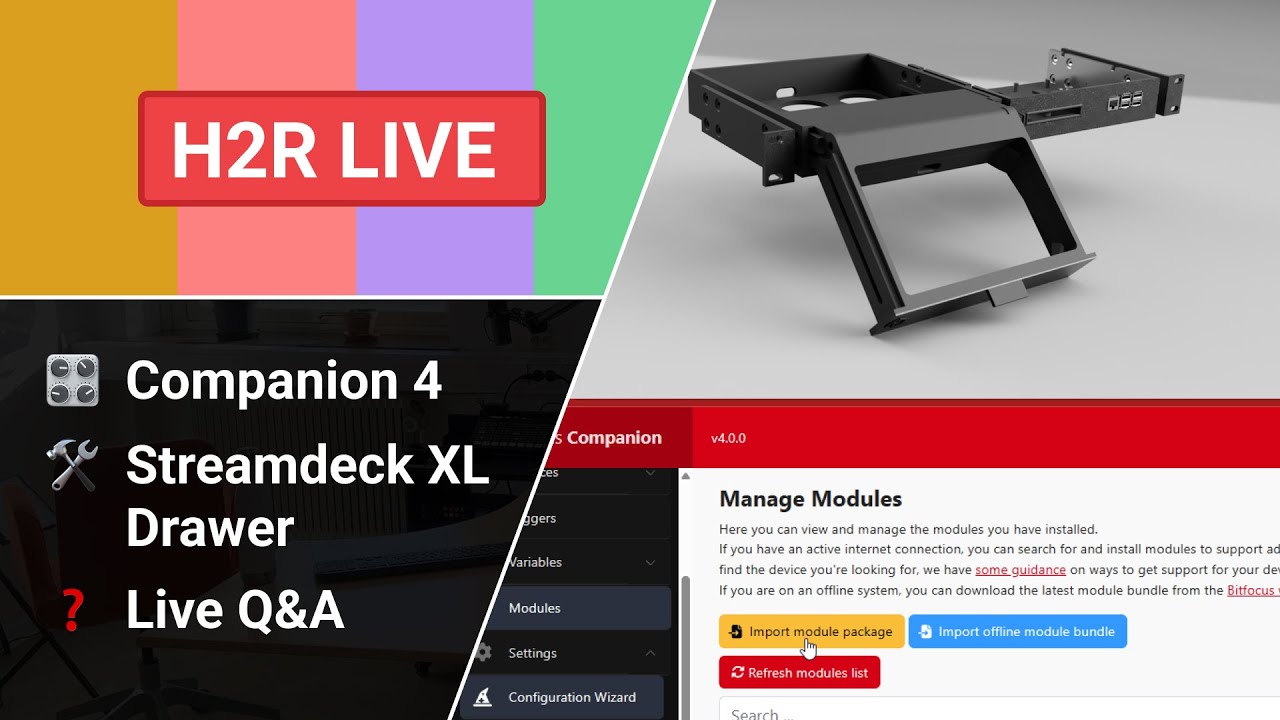 🔴 Live - Companion 4 and Stream Deck XL Drawer // H2R Live