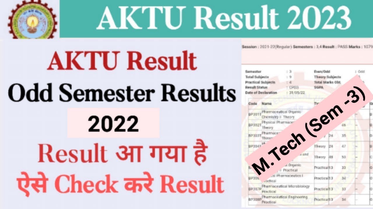 Aktu Result आ गया, Aktu Result 2023, Aktu M.Tech 3 Semester Result, Aktu 2023 Result
