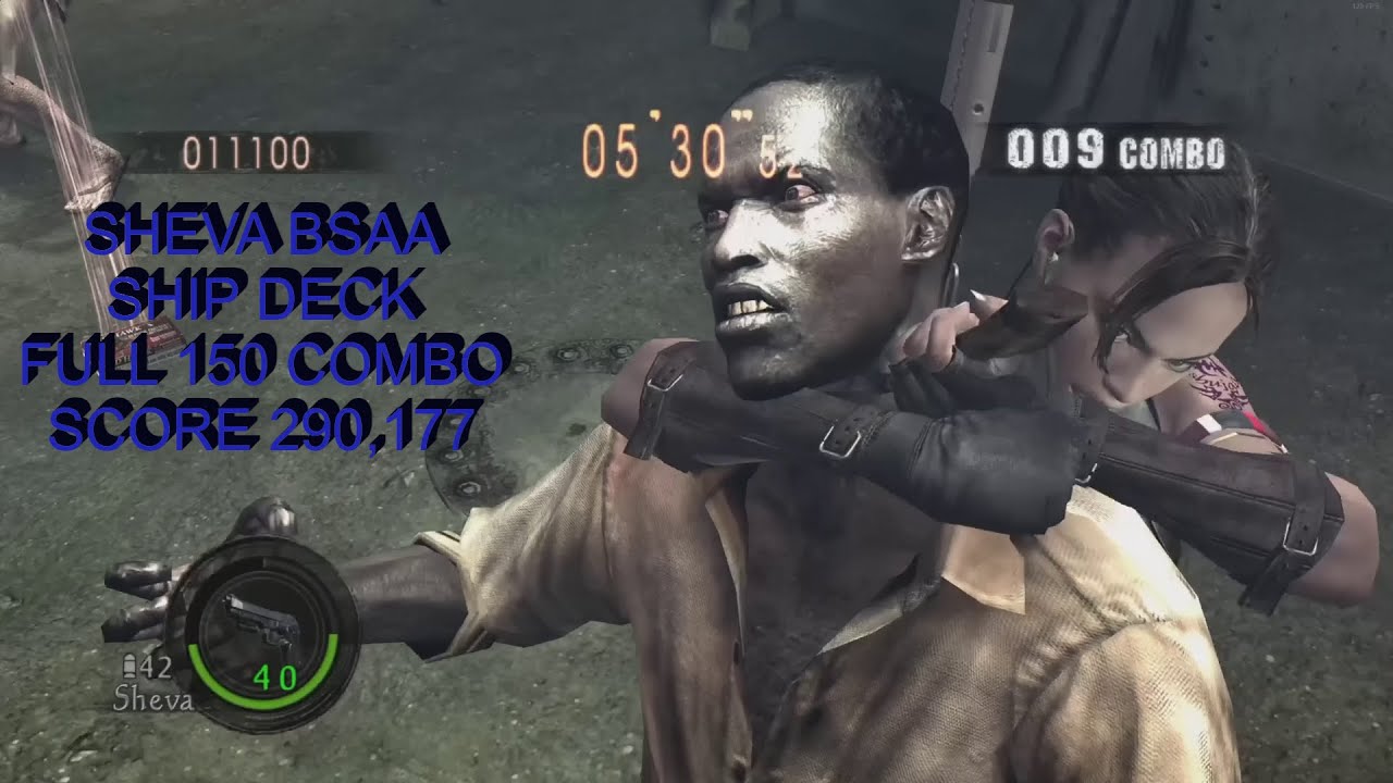 Resident Evil 5 | The Mercenaries | Sheva BSAA | Ship Deck | Full 150 Combo