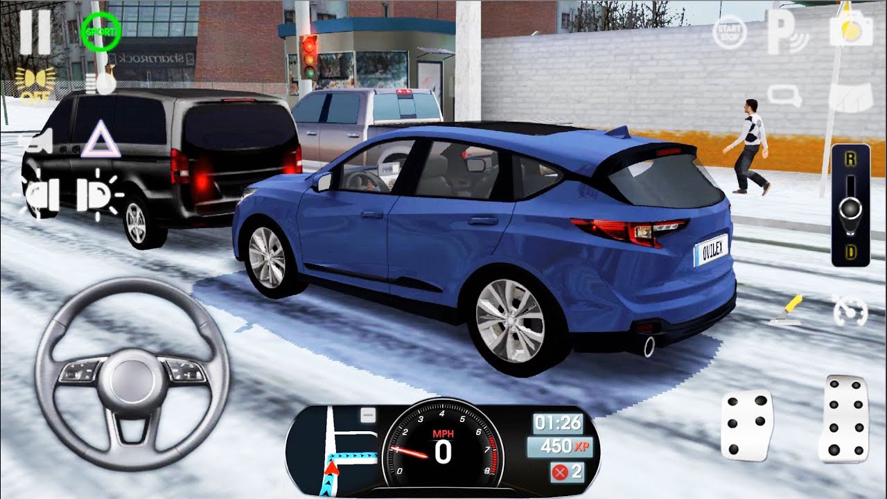 New Car Acura RDX Snowy Road Winter City Drive - Driving School Sim - 2020 - Android iOS Gameplay HD