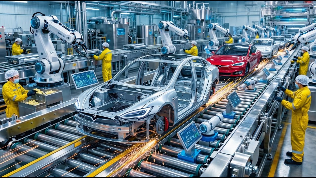 How Tesla Builds an Electric Car Every 30 Seconds | Full Gigafactory Tour #Tesla #gigafactory