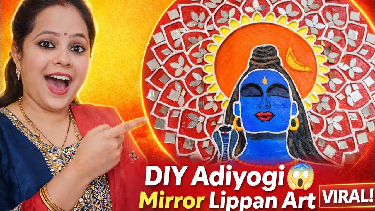 How To Make Adiyogi Lippan Art on MDF Board Bholeनाथ Lippan Art😍Ye Design Viral Hoga🔥Full Tutorial😱🔥