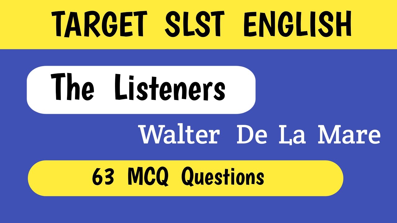 The Listeners Mcq Questions