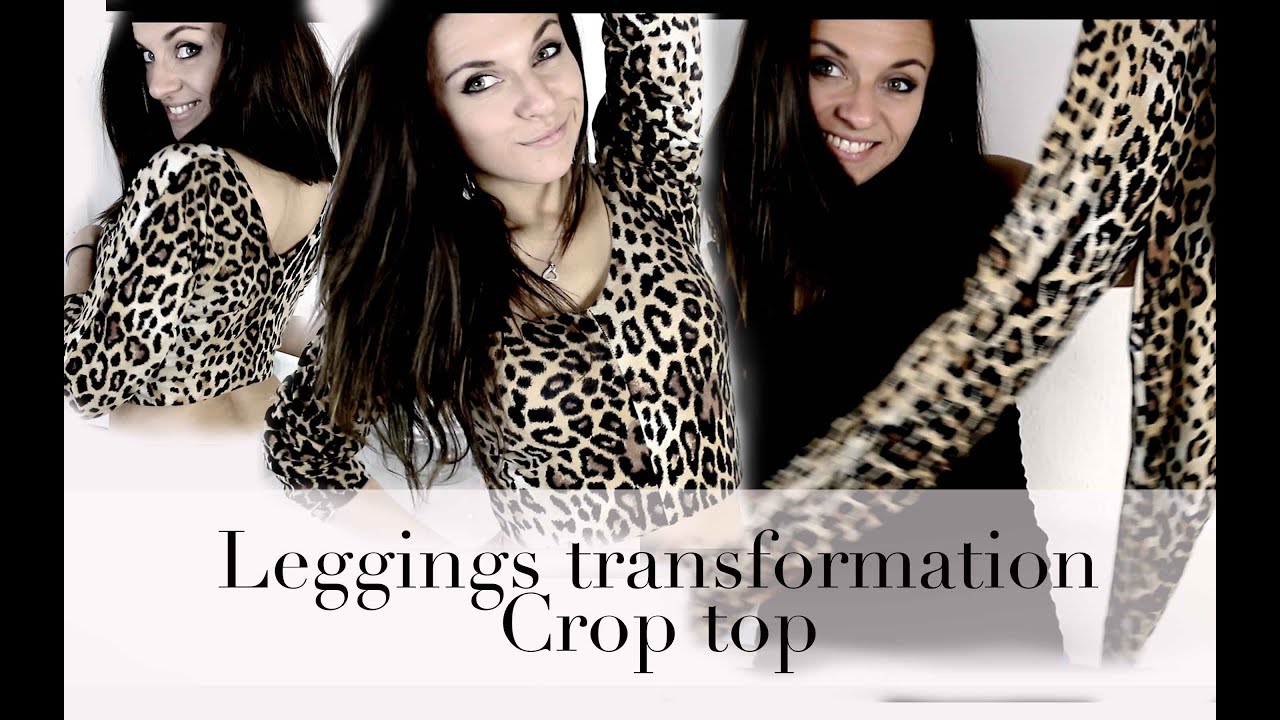 DIY//Leggings into Crop top transformation// How to upcycle old Leggings//One Cut