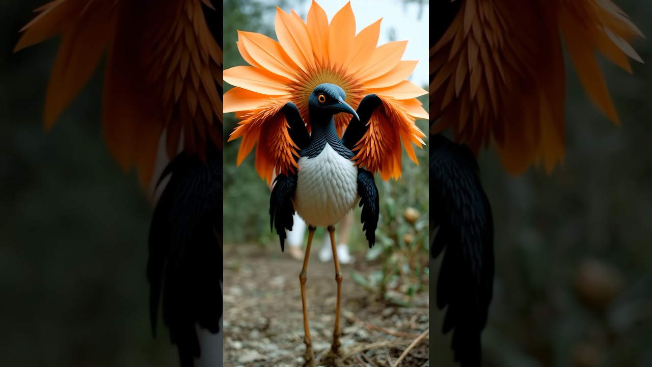 Fictional Creature Concept | No.68：Crimson Sunspirit #creativity #birds #flower