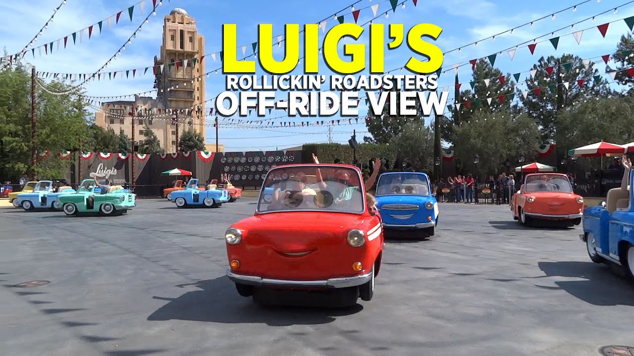 Luigi's Rollickin' Roadsters off-ride view in Cars Land at Disney California Adventure