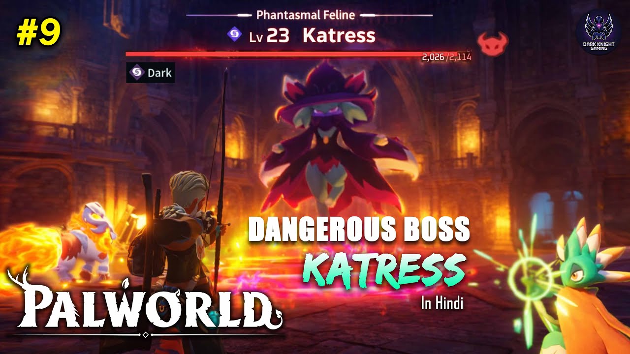 ⚡Dangerous Boss Fight with Katress!😱💀| Dark Queen | Palworld 4K Gameplay #episode9 | In Hindi