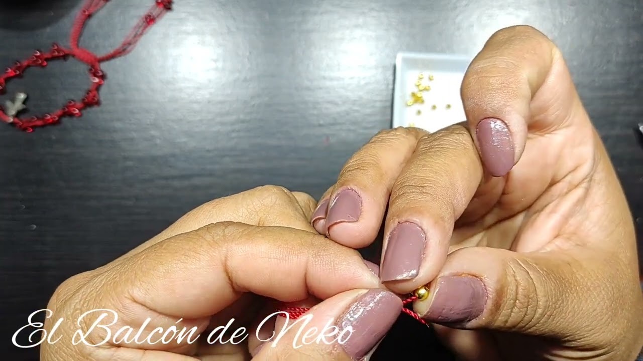 Pulsera Decenario con chaquirón e hilo crochet