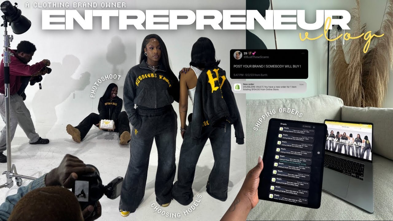 ENTREPRENEUR VLOG | business owner tips, bts photoshoot, canva tutorial, launching a clothing brand