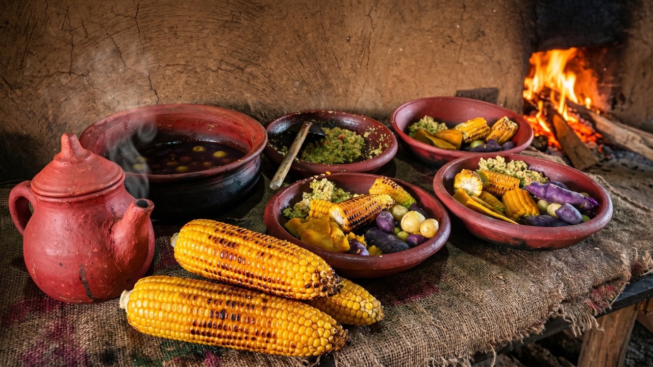 Fire Roasted Corn & Yams! 🌽 A Delicious Meal in Elephant Village | Wild Cooking