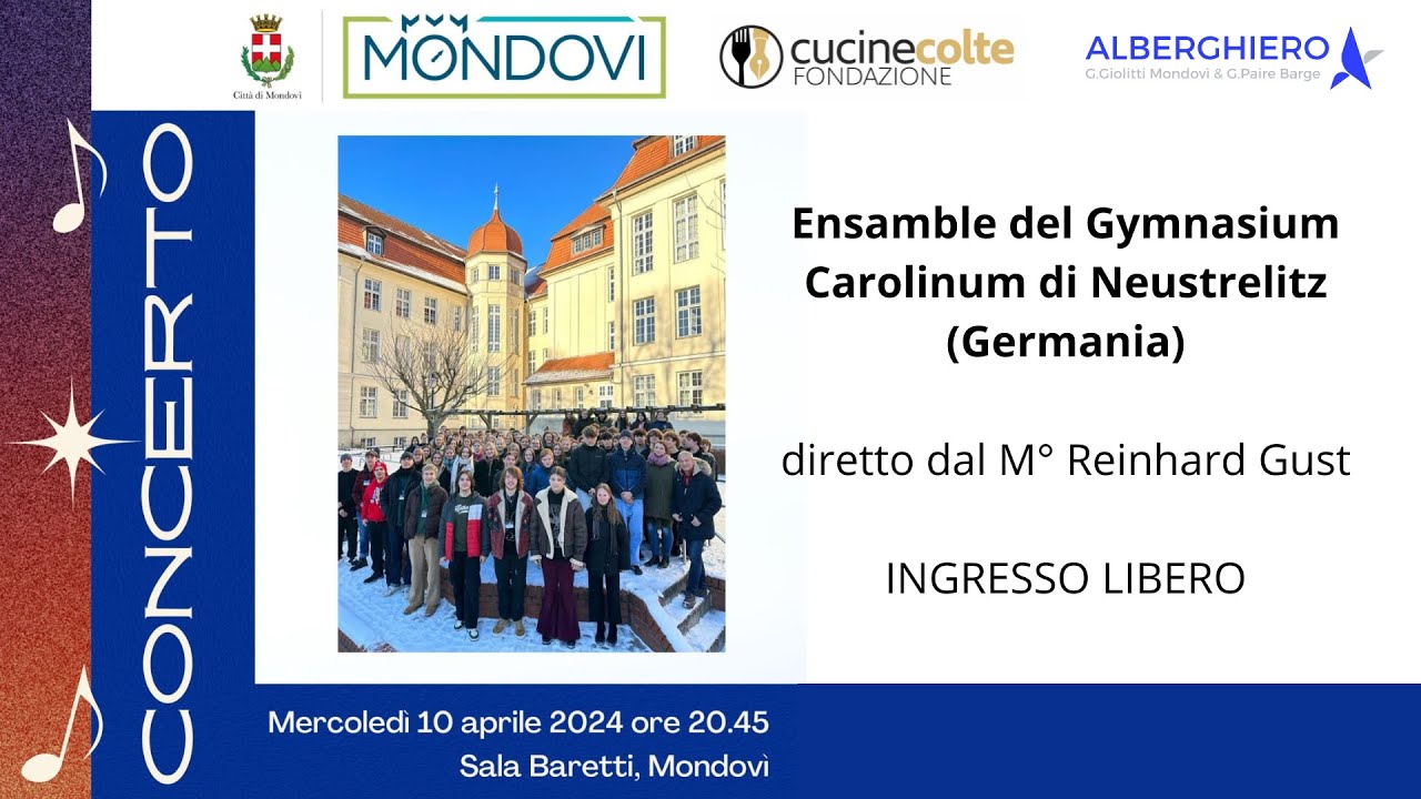 CONCERTO del Gymnasium Carolinum di Neustrelitz (Germania) - 10 aprile 2024