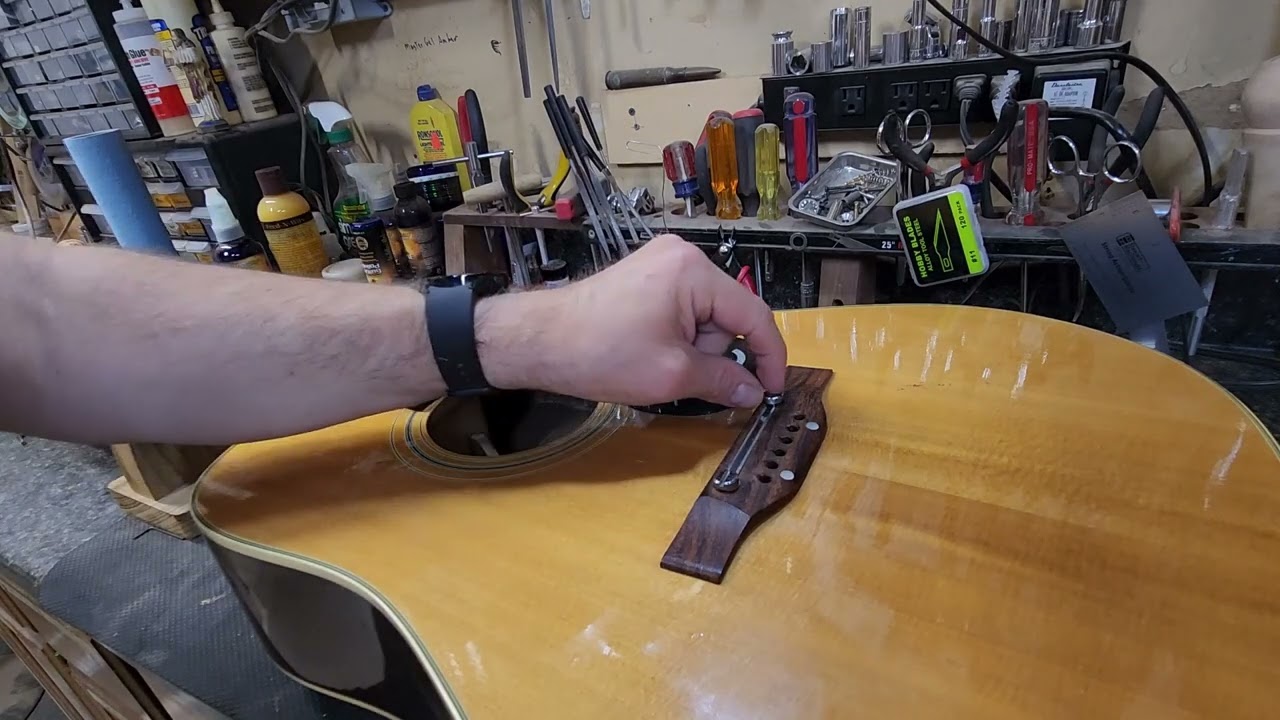 Epiphone acoustic guitar brace repair & left-handed conversion