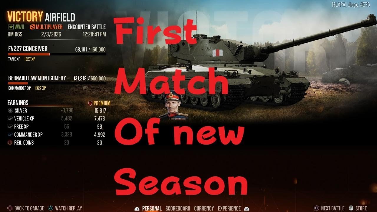 World of Tanks First match of new season tier Vlll Concerver