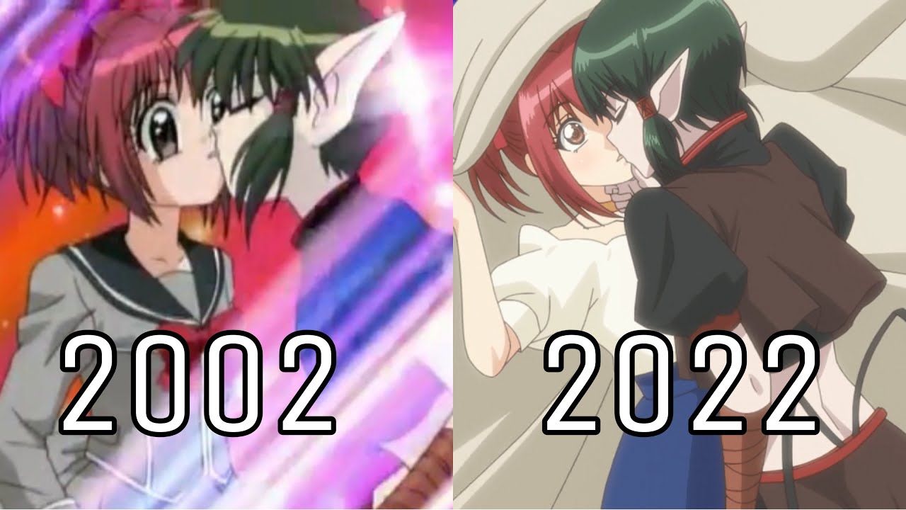 Tokyo Mew Mew - Kisshu & Ichigo Kiss Comparison (Side by Side)