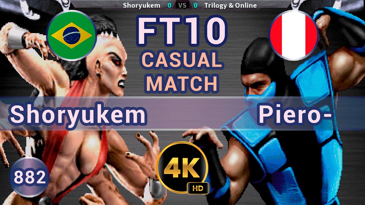 UMK3 - 🇧🇷 Shoryukem vs Trilogy & Online 🇵🇪 FT10 / 4K 60 FPS #umk3  #team99hits #t99h #fightcade